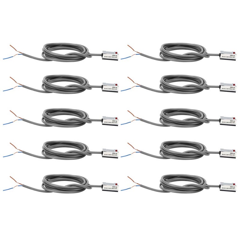 Topyond 10PCS Magnetic Switch, CS1-U 10W Reed Pneumatic Cylinder on Off for SI.SU.SC.JSI.MI.MA50-63, Magnetic Reed Switch for Products with High Working Frequency - Image 1